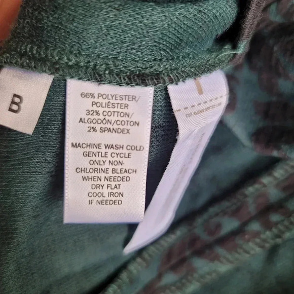 Loft Ann Taylor A-Line Floral Green Black Emerald Dress Long Sleeve Stretch Sz 4 - Picture 4 of 12